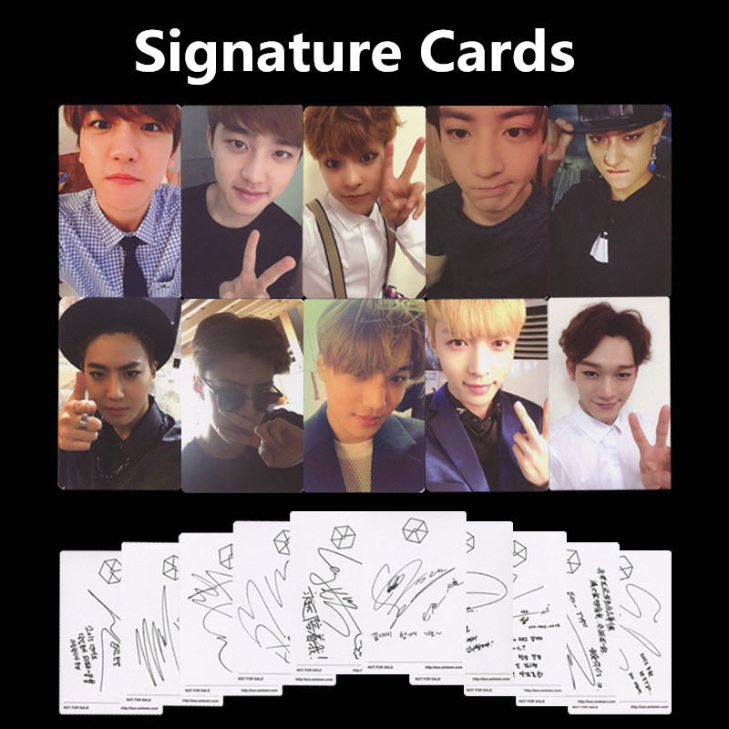 Kpop Exo Exodus Album Korean Signature Autograph Photocards