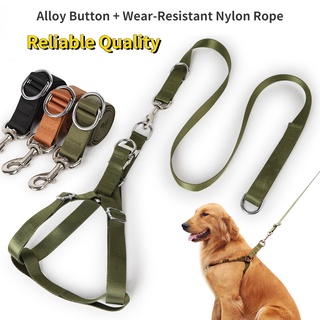 Thickened Alloy Buckle Large Dog Chest and Back Traction Rope Wear-resistant Polyester Rope All Metal Buckle Pet Traction Suit