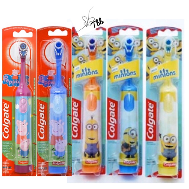 Colgate Kids MINION PEPPA Battery Powered Electric battery Toothbrush Shopee Philippines