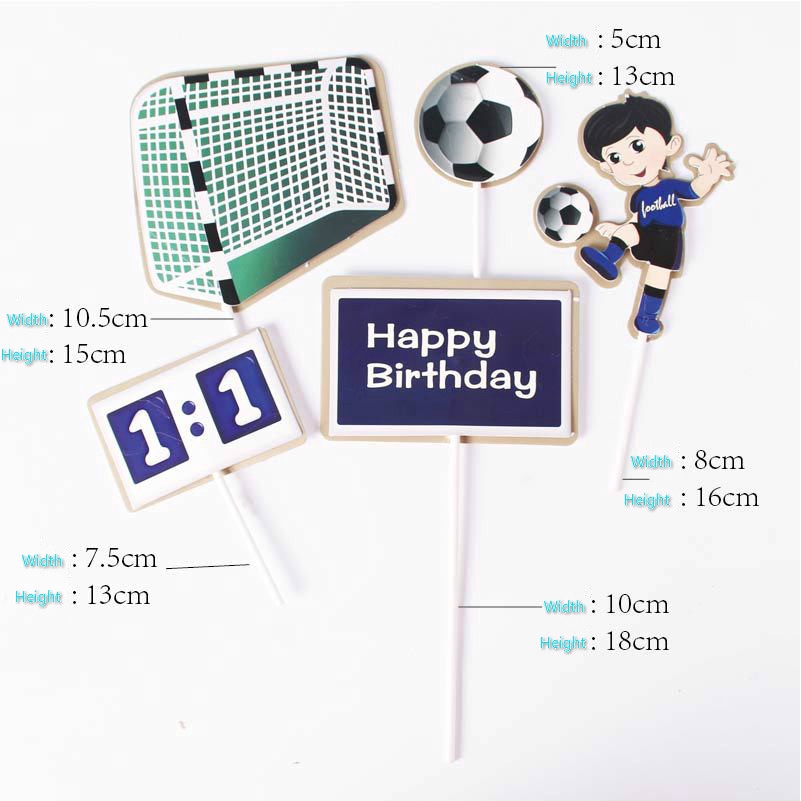 Boy Football Sports Theme Happy Birthday Cake Topper Cartoon Kids Soccer  Birthday Cake | Shopee Philippines