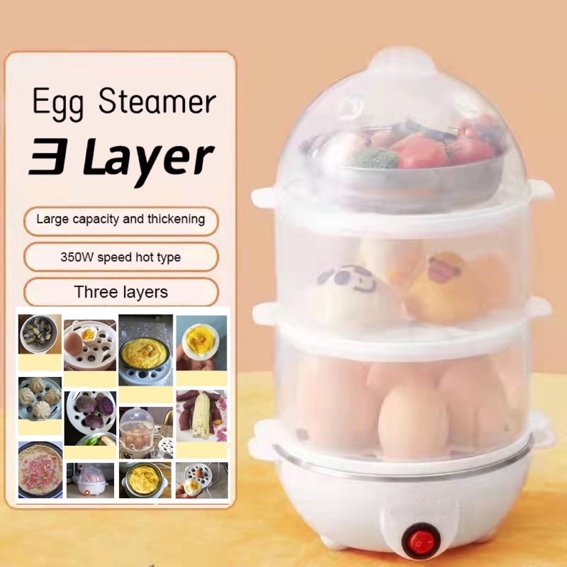 3Layer Electric Steamer Egg Steamer Siomai Steamer Multifunction Food