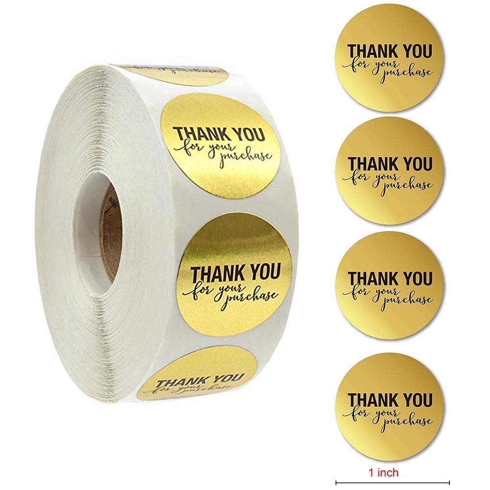 Office Supplies Golden Font Round Labels For Business Online Retailers Shops To Use On Bags 2 Thank You For Your Order Stickers Gift Stickers Labels 500 Labels Per Roll Boxes And Envelope Office