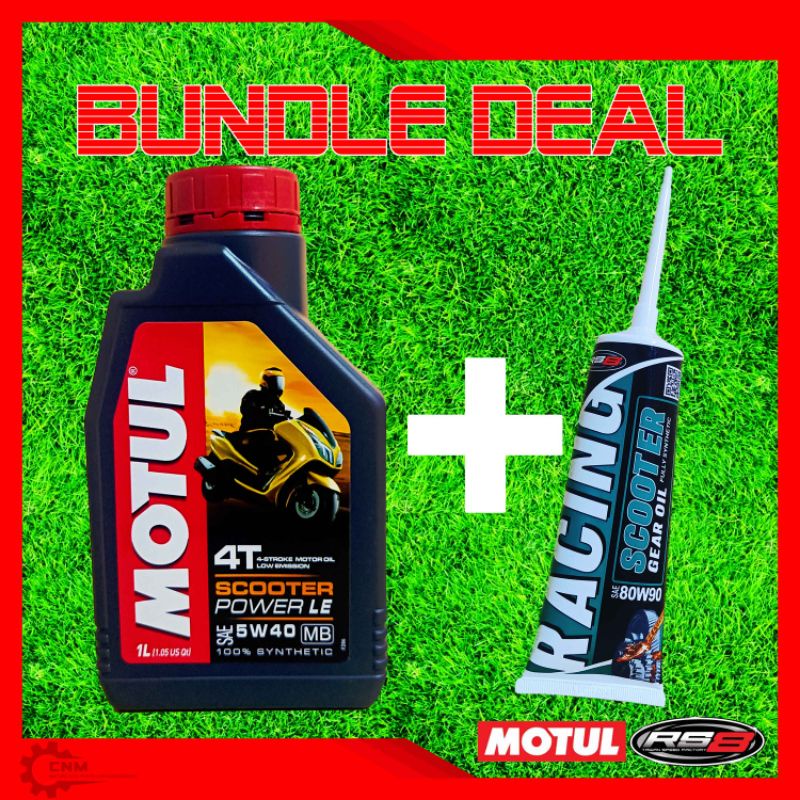 MOTUL Scooter Power LE 5w40 1L + RS8 Scooter Gear Oil 80w90 120ml