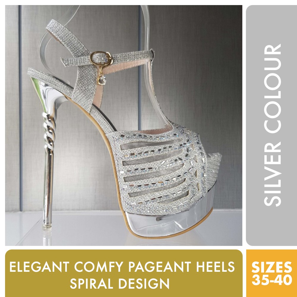 silver colour heels