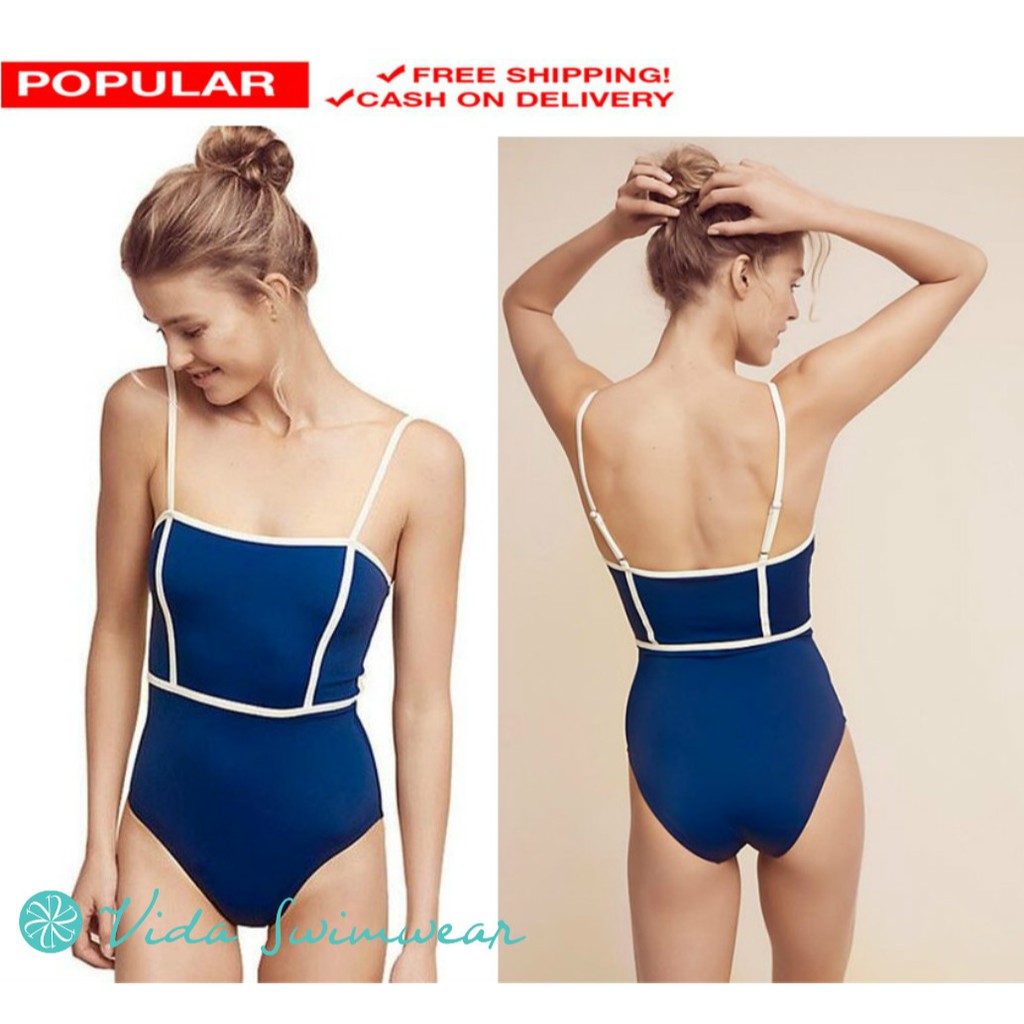striped one piece swimsuit
