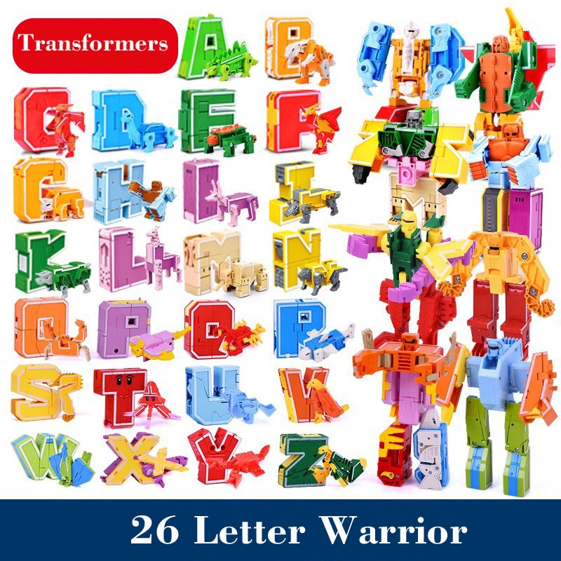 26 letters transformers building blocks educational robot Alphabet