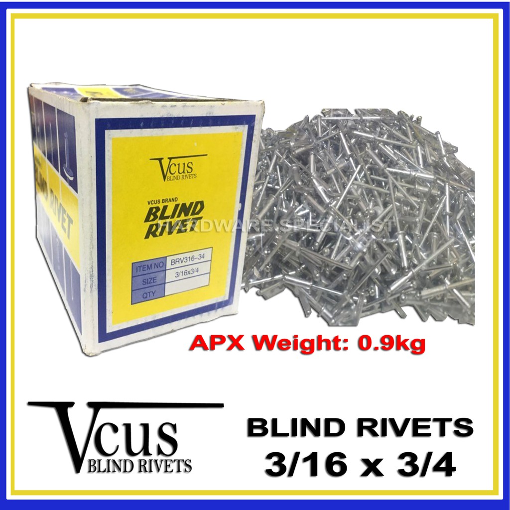 Blind Rivets 3/16” x 3/4” VCUS Brand Shopee Philippines
