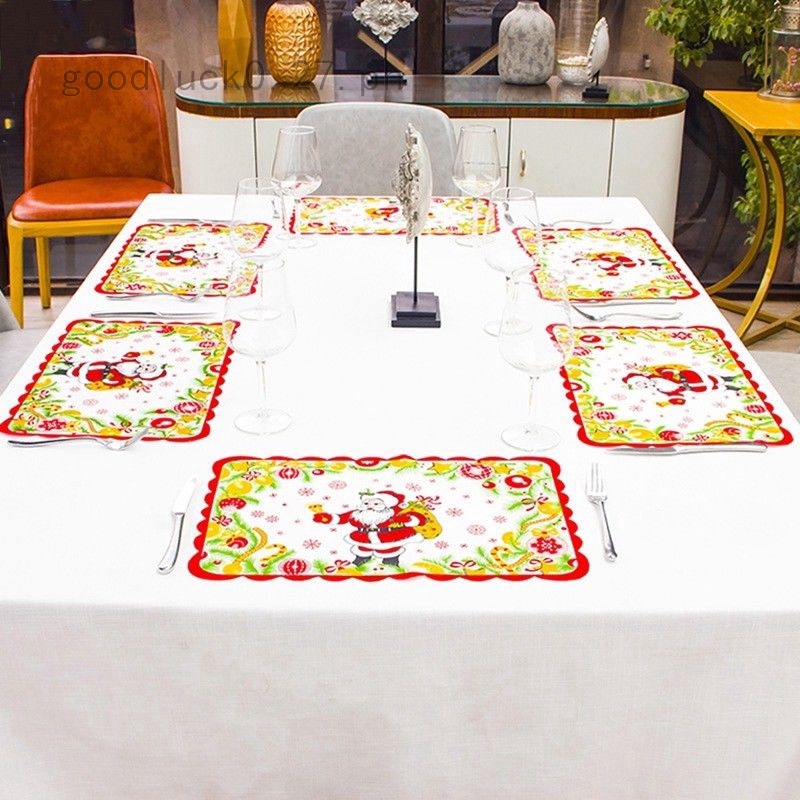 New Christmas Table Mats Fork Sets Of Dual Use Table Mats Shopee