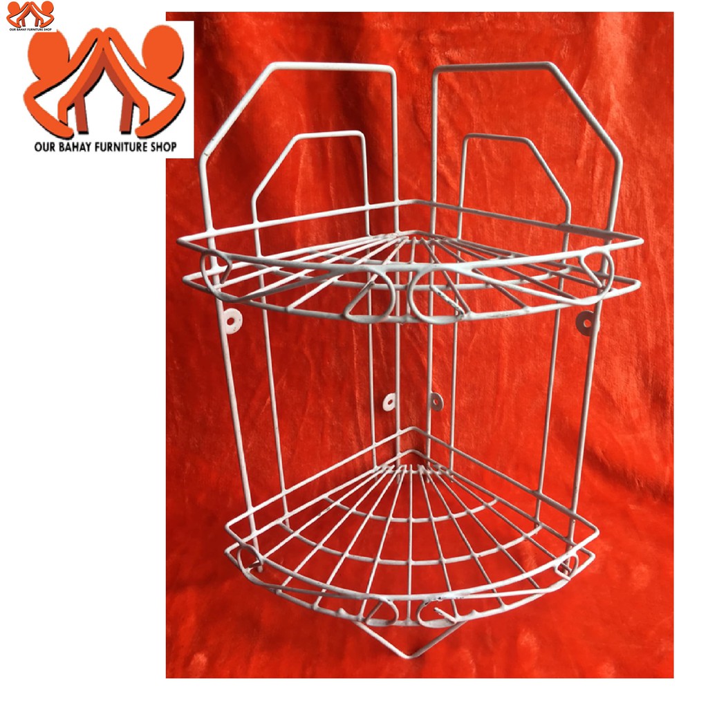 2 LAYER CORNER RACK / SMALL WHITE CORNER RACK / CADDY / SMALL CORNER