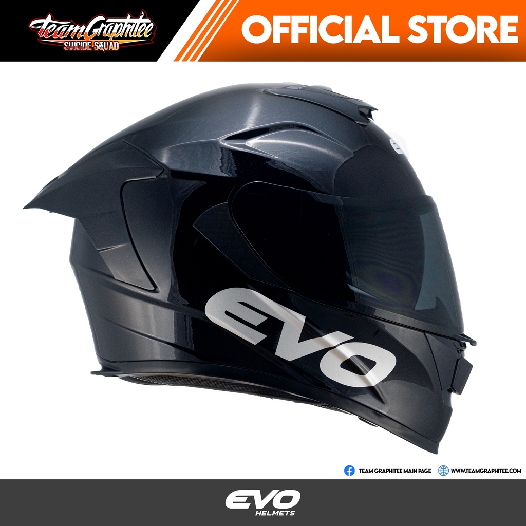 EVO HELMET GTPRO GLOSS BLACK (LENS MAY VARY) Shopee Philippines