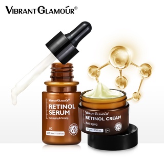 VIBRANT GLAMOUR Retinol Set Face Cream+Facial Serum VA Anti Aging Whitening Renewing Skin Reduce Fine Lines Wrinkle 2pcs