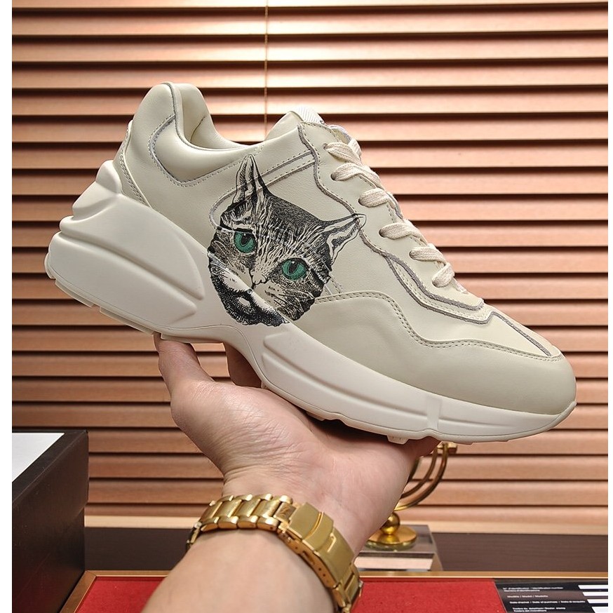 International Procurement】Gucci Rhyton with mystic cat Sneaker Leather Shoes  For Women & Men | Shopee Philippines