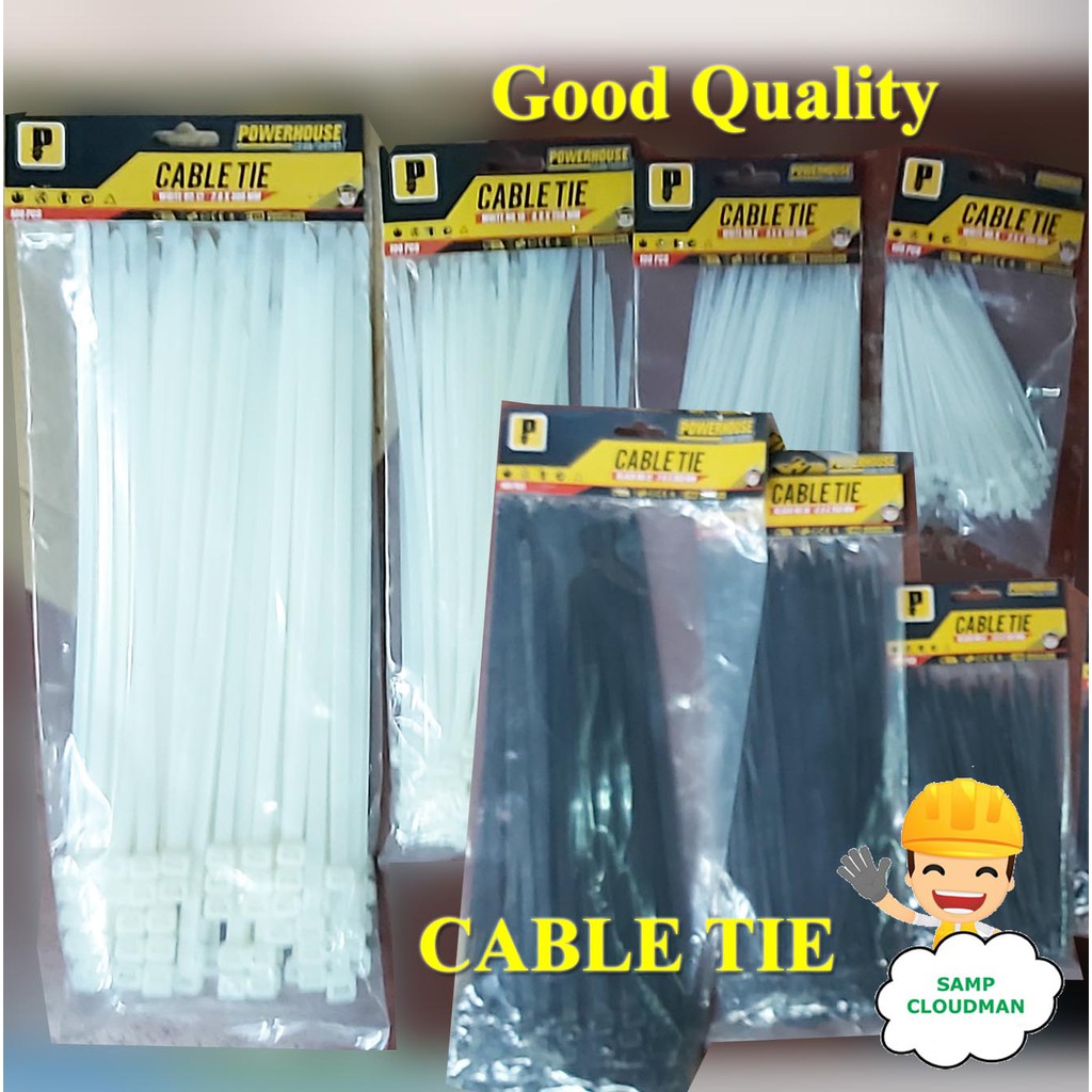 Powerhouse Cable Tie 100 Pieces Per Pack Size 4 6 8 10 12 Inches White Or Black Nylon Cable Tie Shopee Philippines