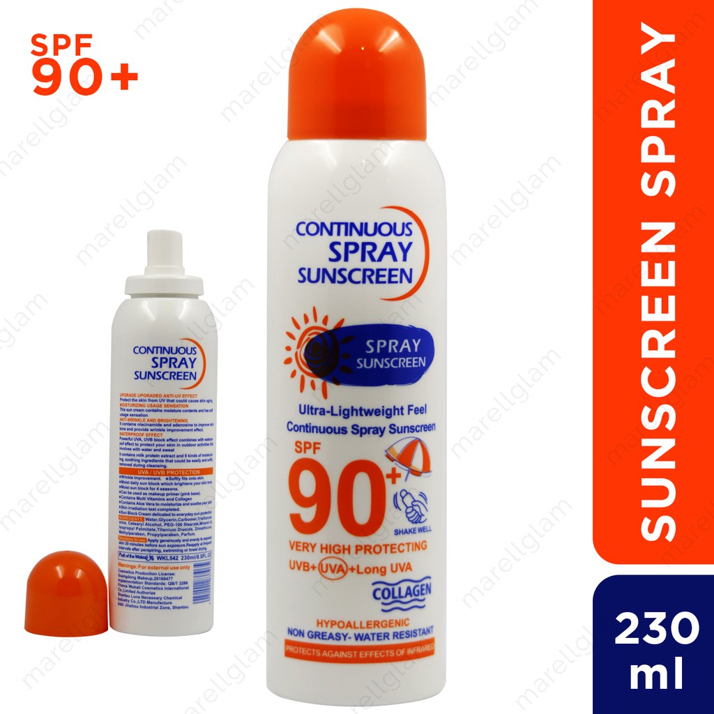 WOKALI Sunscreen Spray Sunblock Skin Moisturizing SPF 90+ Shopee