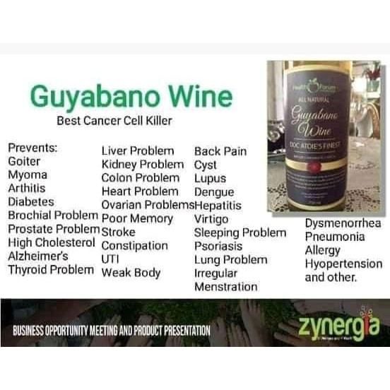 Zynergia All Natural Guyabano Wine Doc Atoie S Finest Shopee Philippines