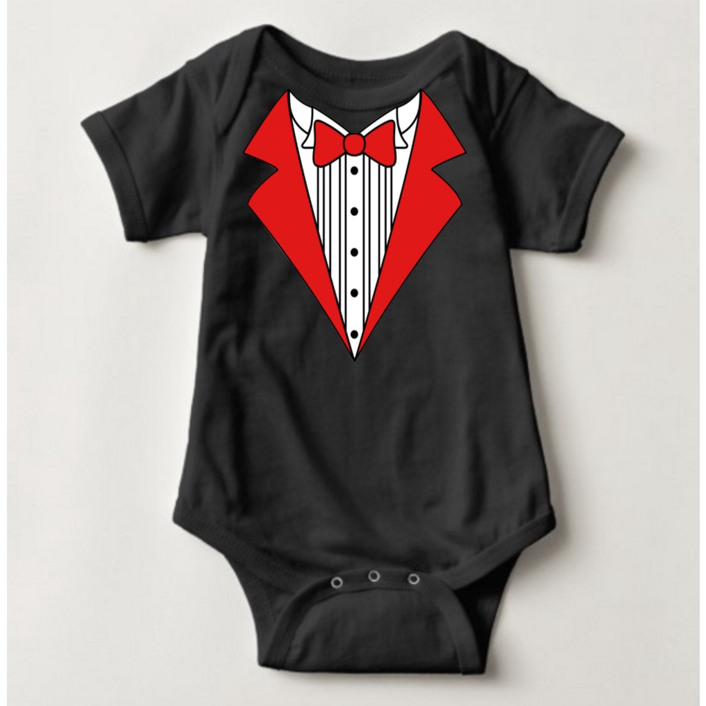 Baby Tuxedo Onesies Black Red Shopee Philippines