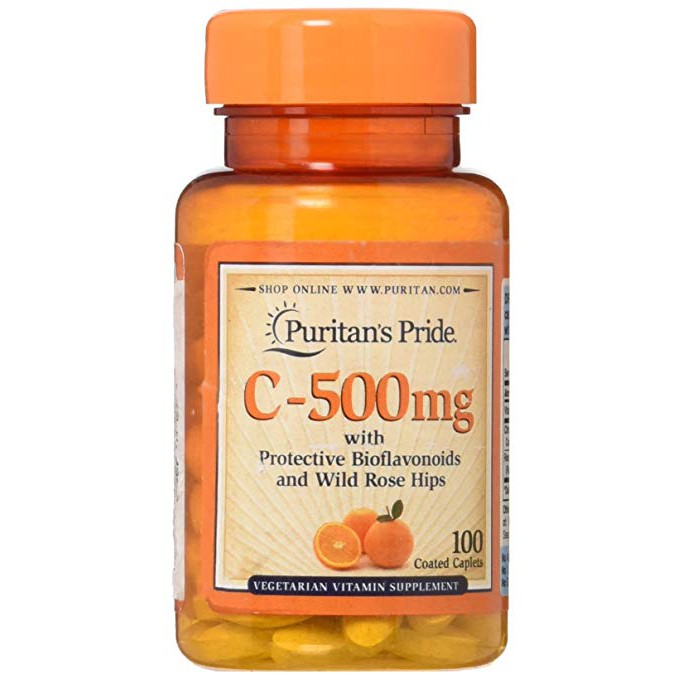 Puritan's Pride Vitamin C 500mg 100 caplets (AUTHENTIC) Shopee