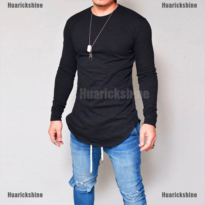 slim fit curved hem tee