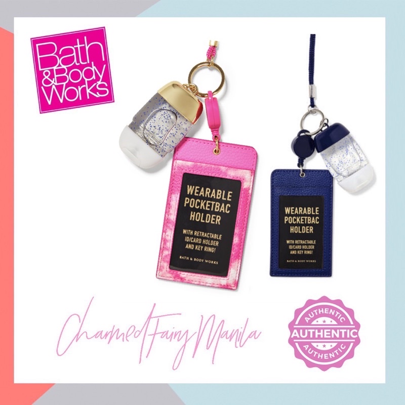 BBW Bath & Body Works Wearable ID Card Pocketbac Sanitizer holder