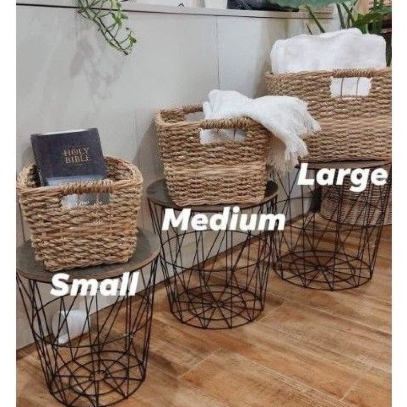 Rectangular Rattan Organizer Basket w/o cover (S, M, L) Shopee