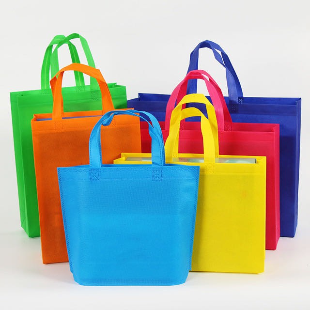 20 Pcs Eco Bag Expandable Tote Bag Plain reusable hand bag Non-woven ...