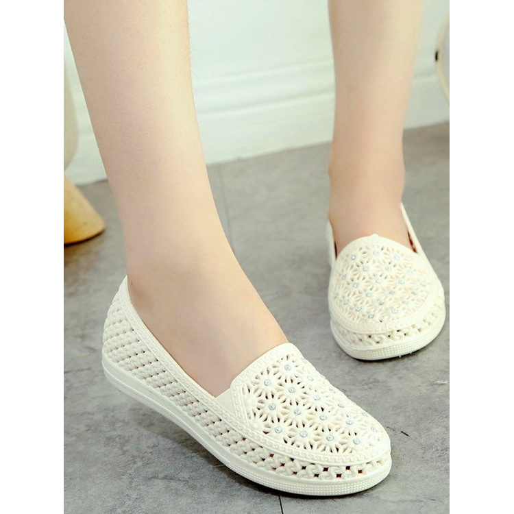 Free shipping summer plastic sandals women nurse shoes hole shoes white