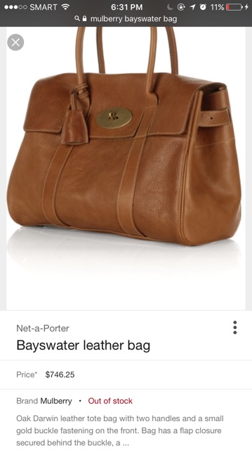 mulberry bayswater leather bag