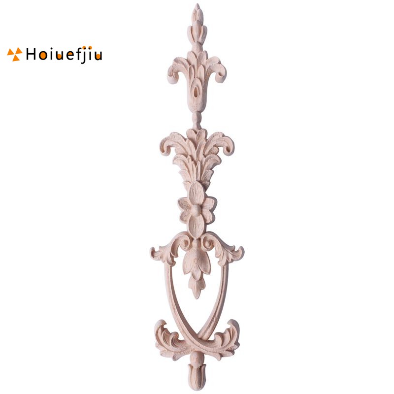 1x Wood Carved Corner Onlay Applique Unpainted Frame Decal H