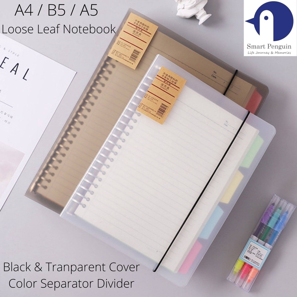 Loose Leaf Notebook A4 B5 A5 Replaceable refill planner Bullet journal