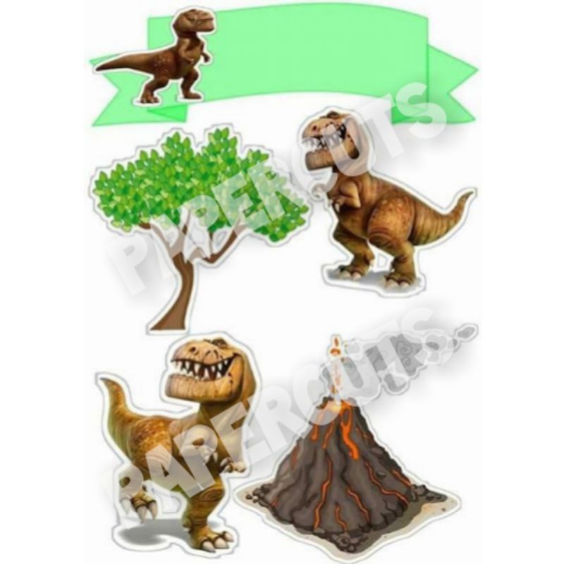 Set Of Dinosaur Printed Cake Topper Personalized Dinosaurs Cake Topper Set Shopee Philippines