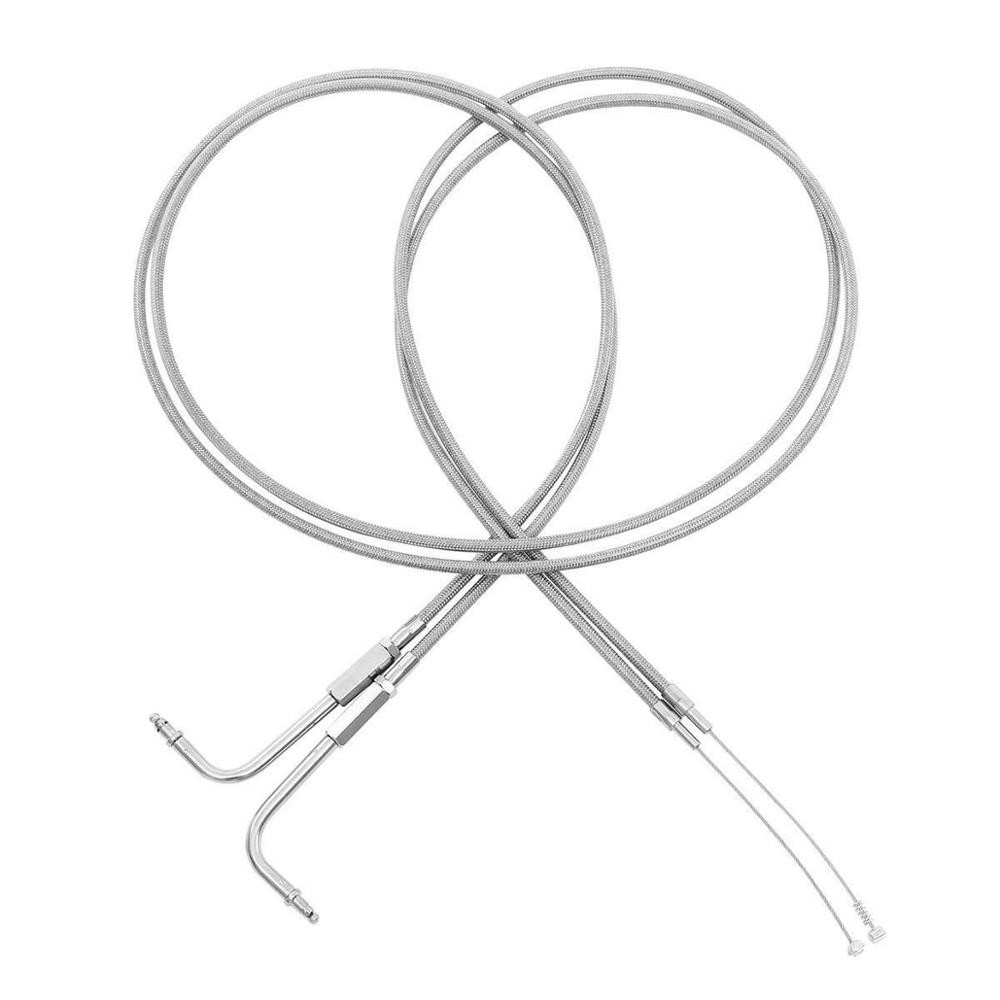 Motorcycle 150cm 2x Throttle Cable For Harley Road King Dyna Softail
