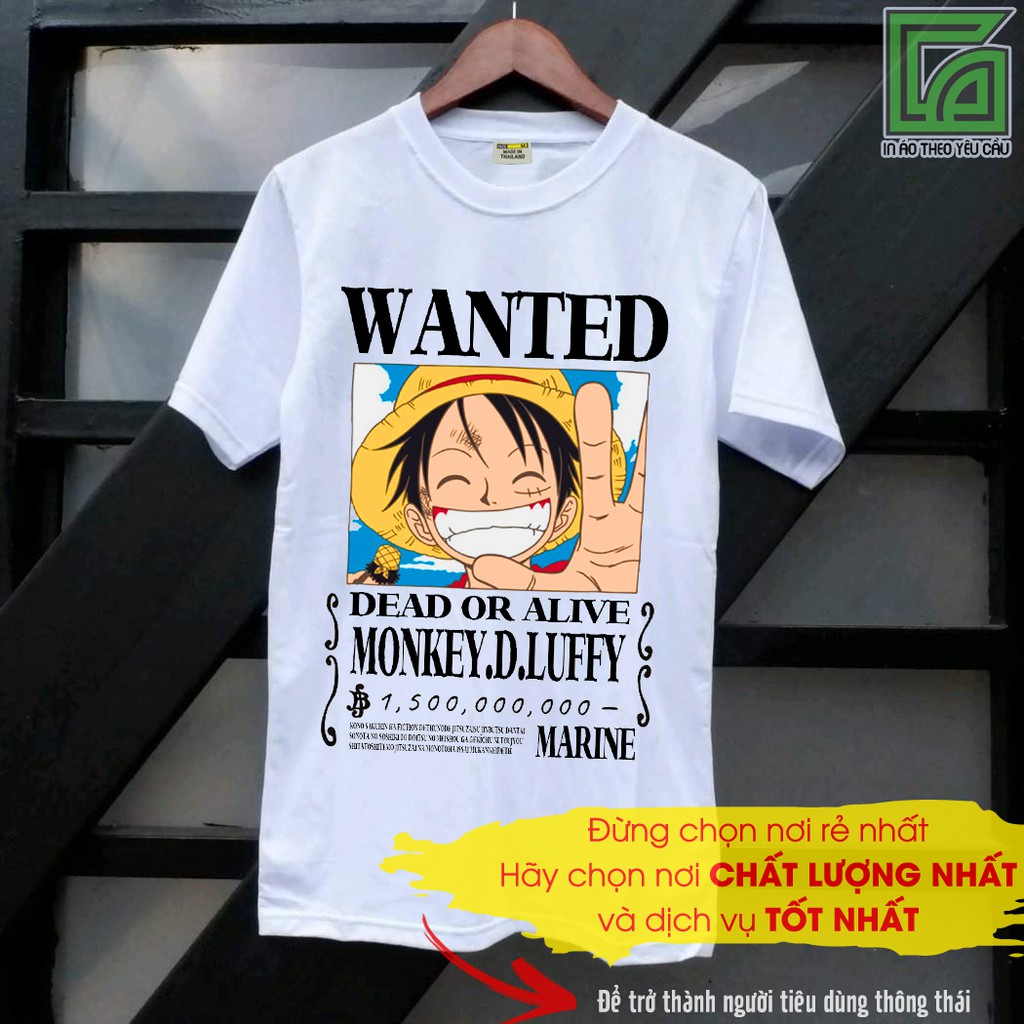 3 Patterns T Shirt One Piece Wanted Luffy Ace Sabo Bounty 1 Billion 500 Million Beli With Many Models S257 Shopee Philippines