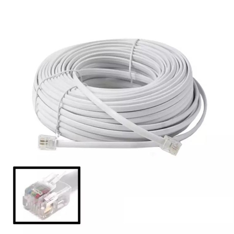 RJ11 Cable Telephone Line Wire Twocore 5m 10m 20m 100m Shopee