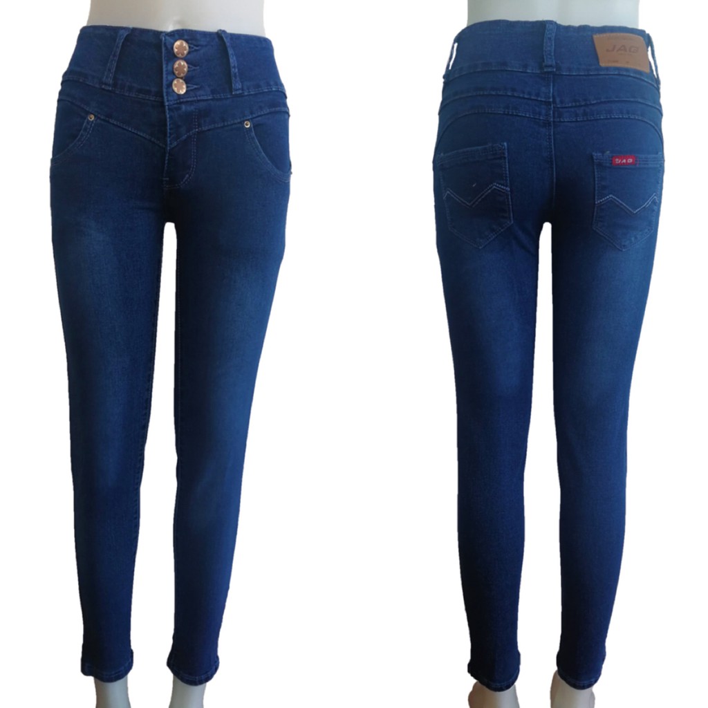 3 button high waisted skinny jeans