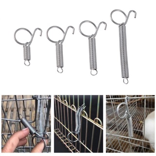 10 Pcs Spring Lock Rabbit Cage Door Hook Metal Spring Lock for Poultry Cages Chicken Quail Rabbit Pigeon Bird Cages Lock