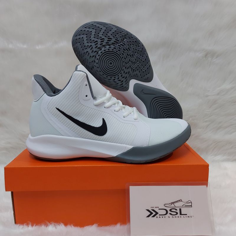 Etna Interior buffet Nike Precision 3' White/Grey Basketball shoes for Men | Shopee Philippines
