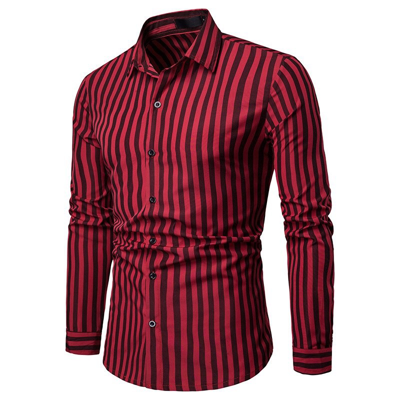 red and black striped shirt long sleeve