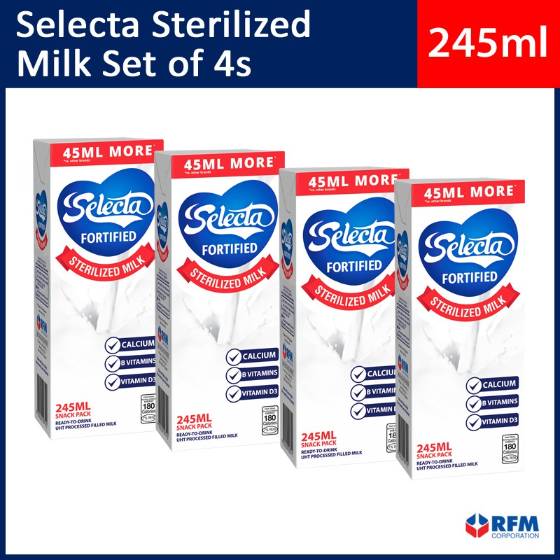 Selecta Sterilized Milk 245ml Set of 4s Shopee Philippines