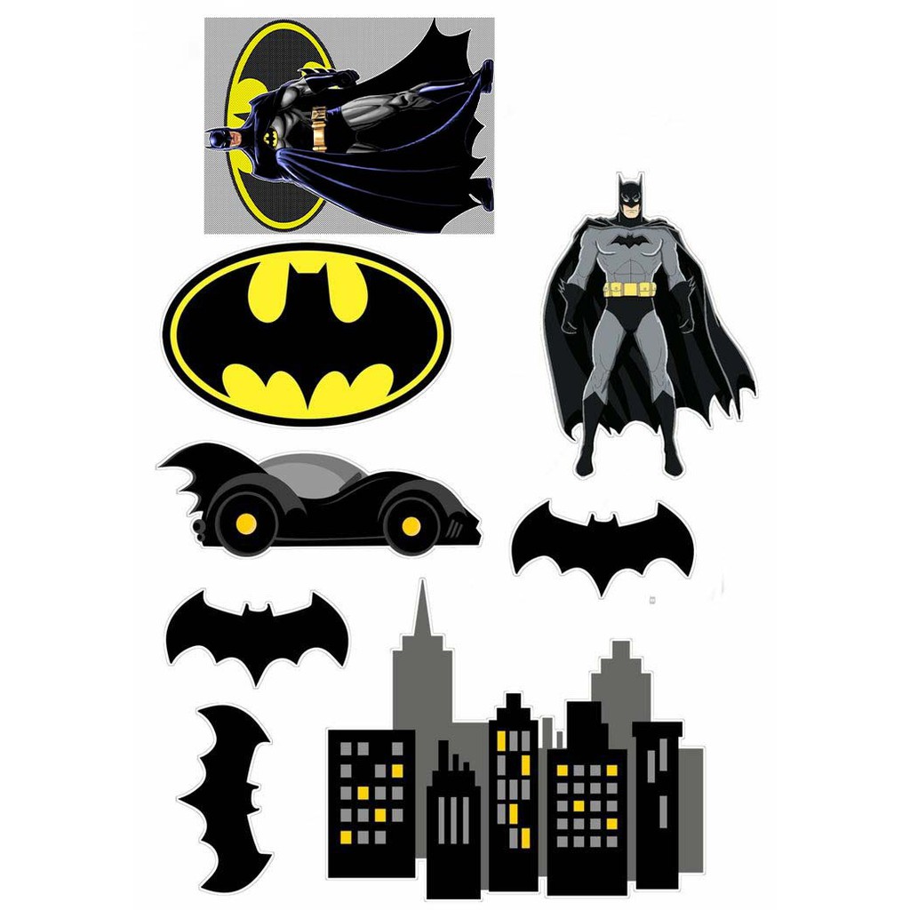 Cake Topper Cupcake Batman Themed Toppers Gotham Design Printed Photo Paper  Cute Cake Theme Decor | Shopee Philippines