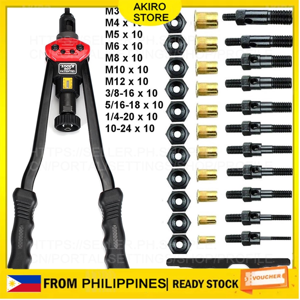 {cod}BT607 Manually tighten the rivet nut gun with the nut, manual