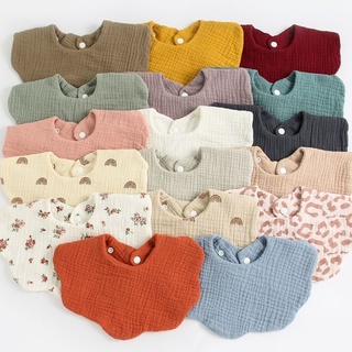 SOME Baby Wave Shape Feeding Bib Bandana Burp Cloth Scarf Printed Soft Pure Cotton Absorbent Saliva Towel Breathable Apr