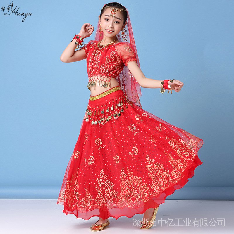 Dance Indian Belly Costume New Style Performance Children Ethnic Festival Suit