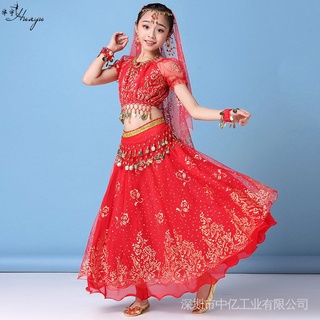 Dance Indian Belly Costume New Style Performance Children Ethnic Festival Suit #5