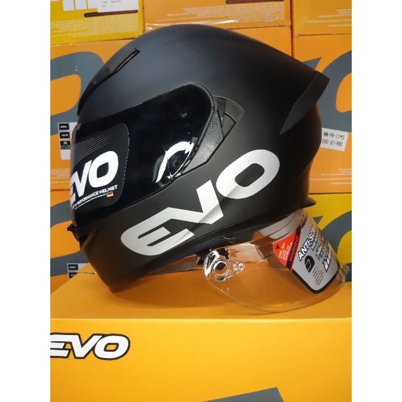 EVO HELMET GSX 3000 v2 MATTE Black FULL FACE DUAL VISOR Cool gray