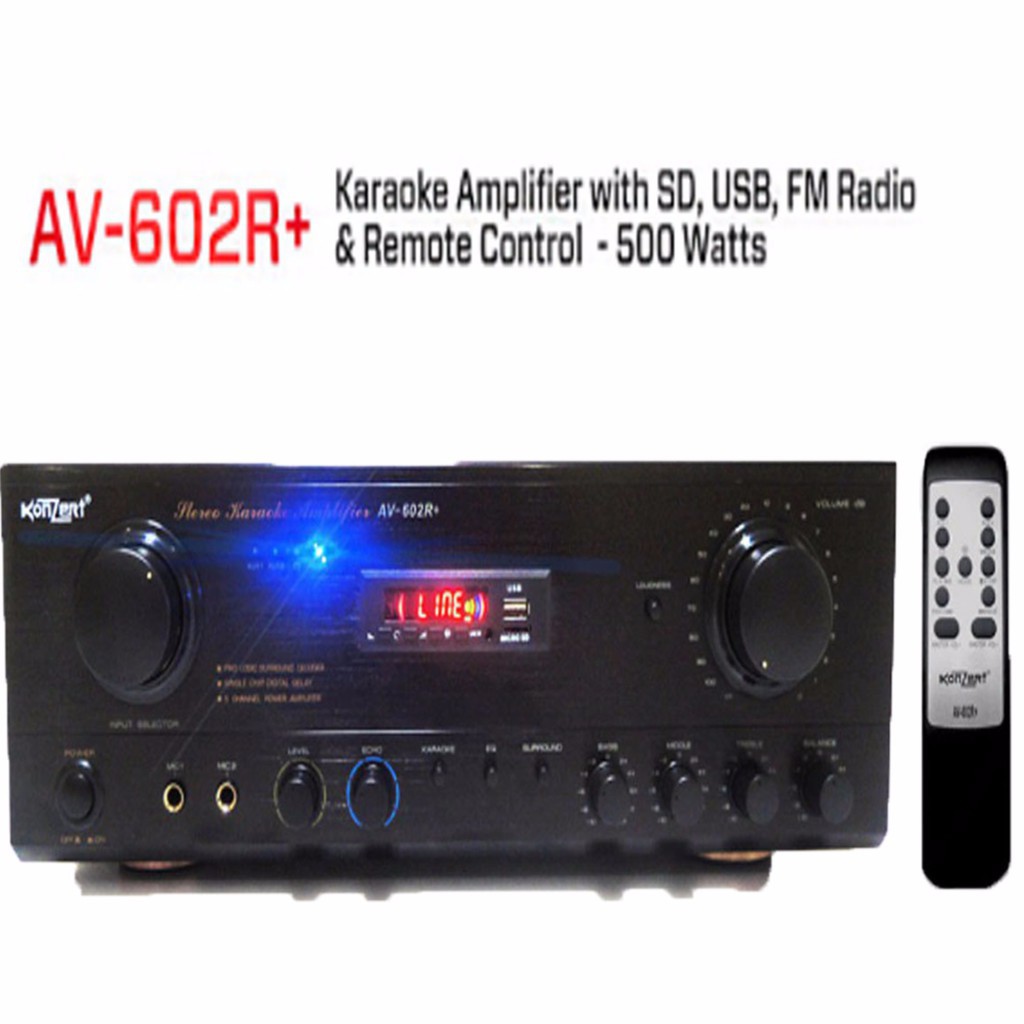 Konzert Amplifier Model AV602R+ (Black) 500W Shopee Philippines