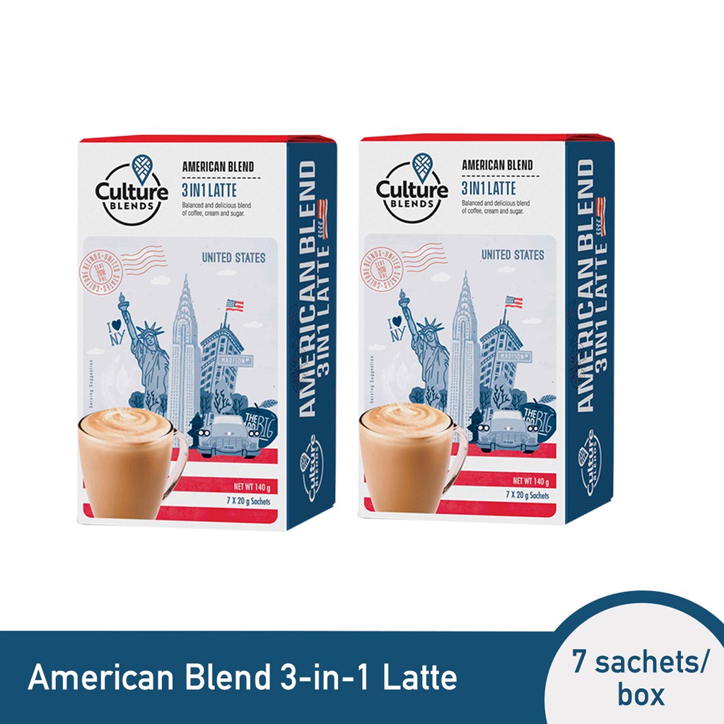 CULTURE BLENDS American Blend 3in1 Latte Coffee 20g x 7 sachets x 2