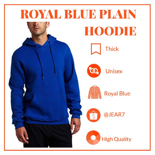 plain royal blue hoodie