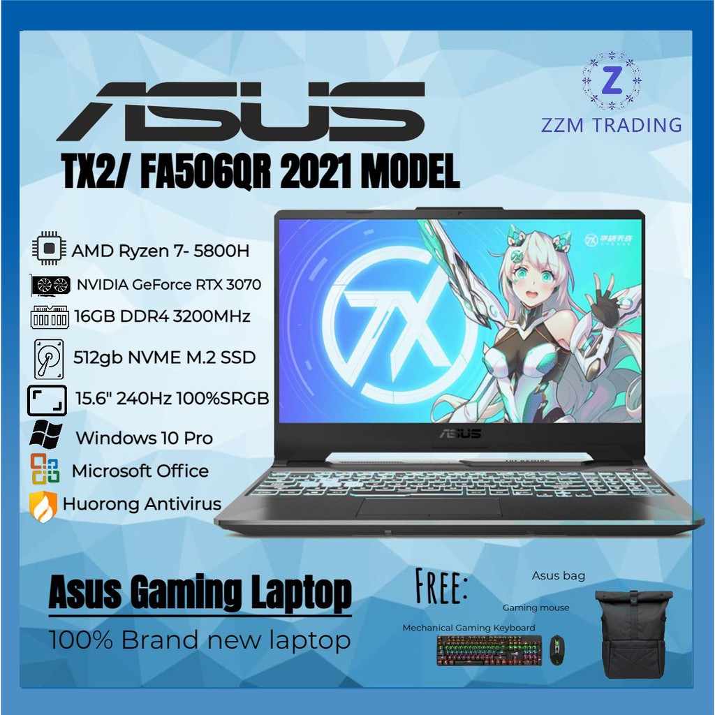 Asus TX2 FA506QR/FA506QM Gaming Laptop Ryzen 15.6" 16GB RAM 512GB SSD