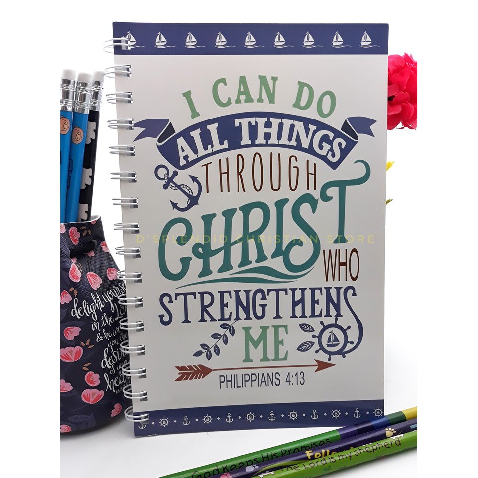 Spiral Notebook Inspirational / Bible Verse / Scripture Shopee