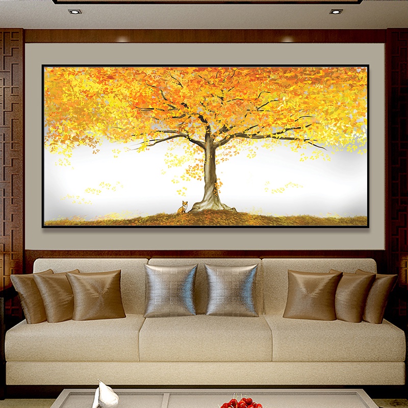 Autumn Fallen Leaves Posters Yellow Tree Canvas Paintings Landscape Art Picture On The Wall Home Decoration Cuadros For Bedroom